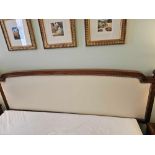 A Georgian Style Mahogany And Leather Upholstered Headboard The Panel Has A Moulding Detail