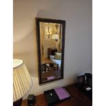 A Bevelled Accent Mirror Ebonised Decorative Frame With Gold Profile Detail 45 x 100cm ( Loc RM.