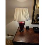 French Empire Style Sang De Boeuf Porcelain Table Lamp With Shade ( Loc RM. 300)