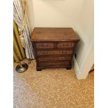 A George III Style Batchelors Chest Of Drawers In Burl Walnut Two Sort Drawers Over Three Drawers On