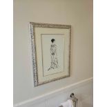 Framed Print After Drawing By Gustav Klimt (Austrian 14 July 1862 / February 1918) Glazed And Framed