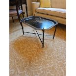 Chinoiserie Lacquered Tray Table The Rectangular Dished Removable Tray Decorated Throughout Raised