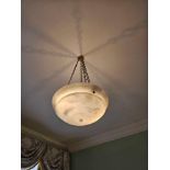Novara Chandelier Solid Piece Of Alabaster With A Bronze Finish This Iconic Pendant Offers An