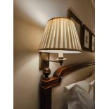A Pair Of Single Lamp Antiqued Brass Wall Library Lamps Complete With Shade ( Loc RM. 300)