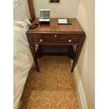 A Pair George III Style Small Mahogany And Satinwood Inlaid Side Table By Francesco Molon Italy.