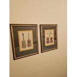 2 x Musical Instrument Prints After Original By Alfred James Hipkins FSA (17 June 1826 Ã¢â‚¬â€œ 3
