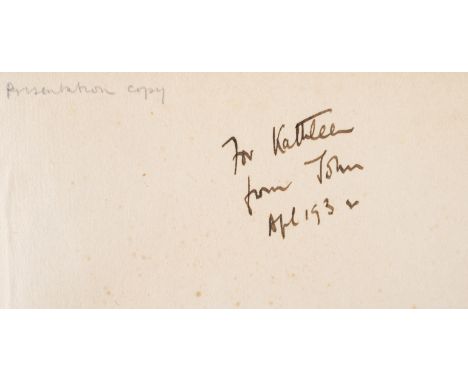 [Rodker (John)] Memoirs of Other Fronts, first edition, signed presentation inscription from the author "For Kathleen from Jo