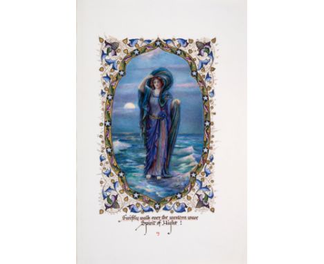 Sangorski (Alberto).- Shelley (Percy Bysshe) The Woodman and the Nightingale and To Night, calligraphic manuscript on vellum 