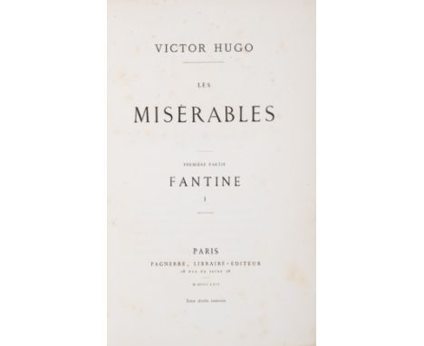 Hugo (Victor) Les Miserables, 10 vol., mixed edition, half-titles, some foxing, the occasional light stain, vol. 9 final 2 le