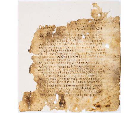 Psalter, in Sahidic dialect of Coptic, in Coptic Uncials, manuscript on parchment, single leaf with a stub from its sister le