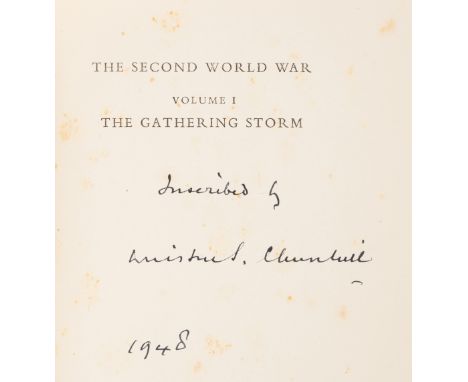 Churchill (Sir Winston Spencer) The Second World War, vol. 1 only, first edition, signed by the author and dated 1948 on half