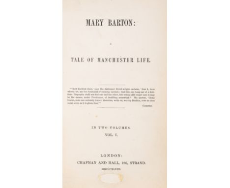 [Gaskell (Elizabeth C.)] Mary Barton: A Tale of Manchester Life, 2 vol., first edition, Autograph Letter in the author's hand