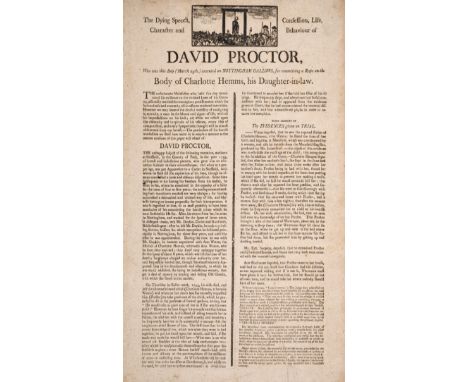 Execution broadside.- child rape.- Dying Speech, Confession, Life, Character and Behaviour of David Proctor (The), who was on