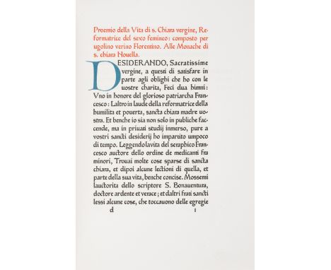 Ashendene Press.-&nbsp;Vita di&nbsp;Santa&nbsp;Chiara&nbsp;Vergine composta per Vgolino Verino Cittadino Florentino, Reprinte