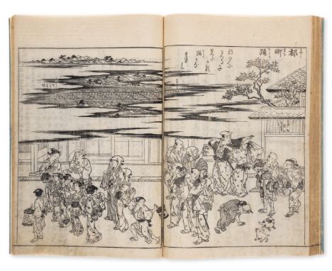 Japan.- Kyoto.- Akisato (Rito) Miyako Meisho Zue [Collection of Pictures of Famous Places of the Capital], 6 vol., [1786]; Sh