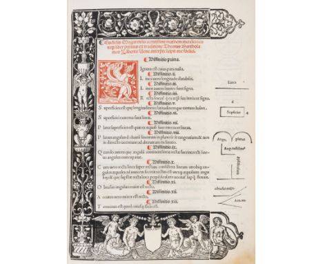 Mathematics.- Euclid. [Opera], first collected edition, translated by Bartolommeo Zamberti, collation: [10], A-Z AA-EE8 FF6 l