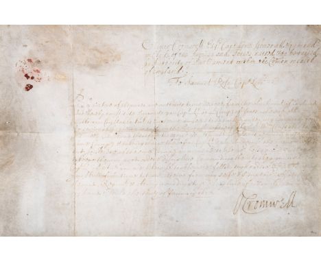 Cromwell (Oliver, Lord Protector of England, Scotland, and Ireland, as Captain-General of the Army, 1599-1658) Commission app