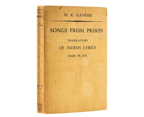 Indian Independence.- Gandhi (Mohandas Karamchand) Songs from Prison, first edition, "Mirabehn"'s copy, signed ownership insc