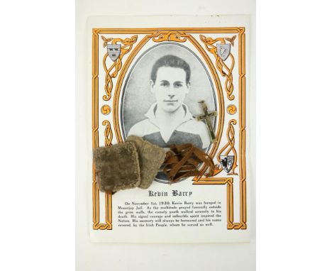 'Just a Lad of Eighteen Summers ..'Kevin Barry [1902-1920]   His personal Crucifix and Scapular, in an inscribed envelope sig