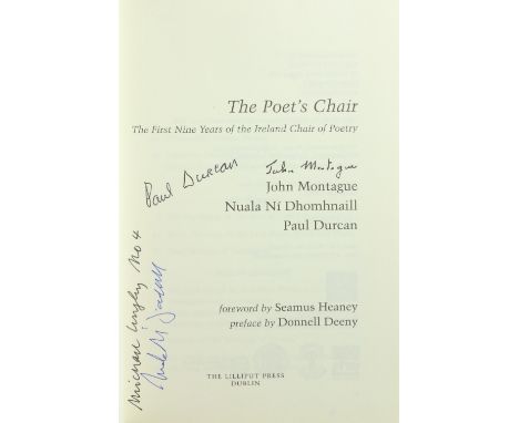 Signed by the PoetsMontague (John), Ní Dhomhaill (N.), Durcan (Paul)contrib. The Poet's Chair, The First Nine of the Ireland 