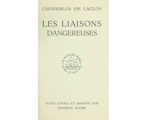 With Presentation Inscription to Ambassador BullittLaclos (Choderlos) Les Liaisons Dangereuses, sm. 8vo Paris [1936]. Origina