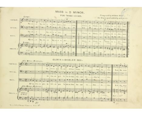 A Relic of EmpireShort Masses for Small Choirs.  Mass in D Minor for Three Voices, Composed by [Samuel] Webbe Snr, the Organ 