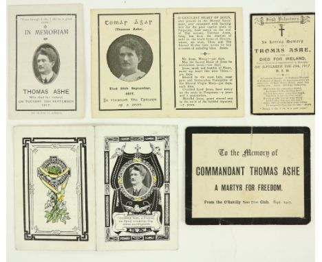 Thomas Ashe Martyr for FreedomMemorial Card: "Thomas Ashe who died for Ireland during his term of Imprisonment in Mountjoy on