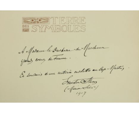Inscribed Presentation Copy, LimitedStar (Maria) Terre des Symboles, lg. folio Paris (Gazette des Beaux-Arts) 1903. First Edn