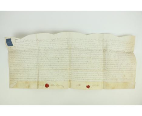 Co. Cork: [Sir Robert Tilson] An 18th Century Indenture relating to leases to William Galwey of Mallow, for a small Orchard, 