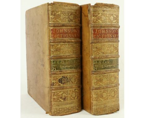 First Dublin Edition of Johnson's DictionaryBinding: Johnson (Samuel) A Dictionary of the English Language, 2 vols. thick 4to
