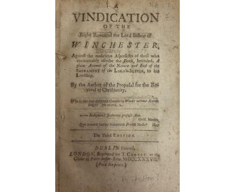 Pamphlets: Irish interest: [Leslie (Chas.)] The Wolf Stript of His Shepherd's Cloathing, 4to L. 1704. Pages 8, 83 + Appendix 