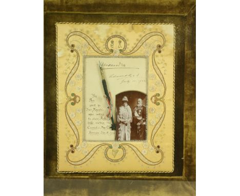 King Edward VII & Queen AlexanderCo. Kerry interest: A note signed by both King Edward and Queen Alexander, together with an 