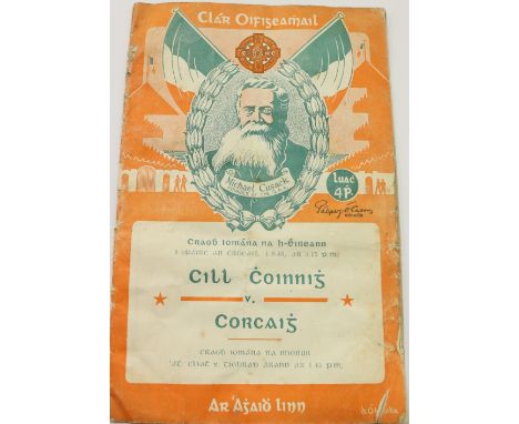 1946 All-Ireland Hurling FinalG.A.A.: Programme 1946, Craobh Iomana na hEirenn i bPairc an Chrocaigh 1.9.46, Kilkenny V. Cork