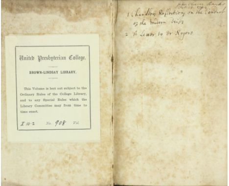 Chandler (Samuel) Reflections on the Conduct of the Modern Deists, In their late Writings against Christianity, 8vo L. 1727. 