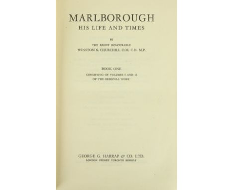 Churchill (Winston S.). Marlborough. His Life and Times.  Harrap 1947, 2 vols maroon cloth gilt, maps &amp; plans (some colou