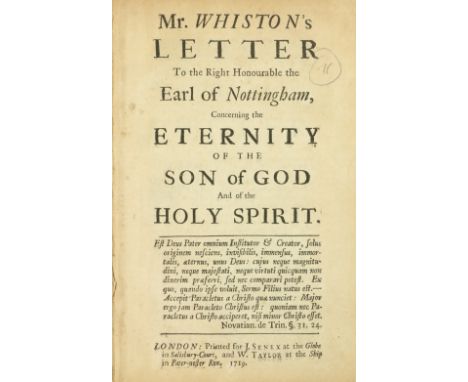 Whiston (Wm.) Memoirs of the Life and Writings of Mr. William Whiston... Written by Himself thick 8vo L. (for the Author) 174