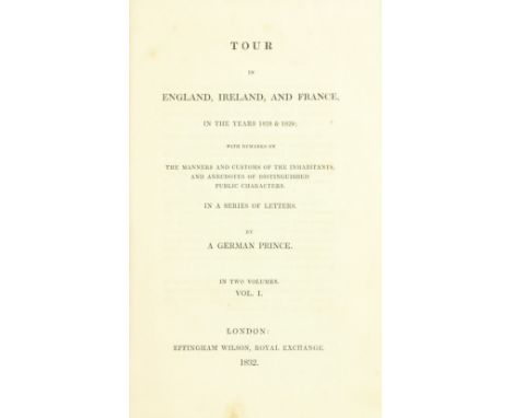 Rare Irish Travel BookCharles Sneyd Edgeworth's Copy[Pukcler-Muskau (Hermann Ludwig Heinrich, Prinz Van)] Tour in England, Ir