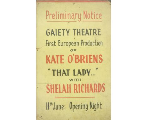 Theatre Interest: A large printed Broadside Poster, "Some London Press Opinions of Michael Mac Liammoir's - I'll Met by Moonl