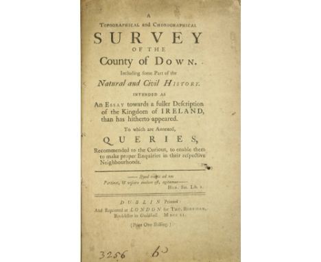 First Irish County History[Harris] A Topographical and Chorographical Survey of the County of Down, Including some part of th
