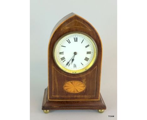 Edwardian inlaid mantle clock