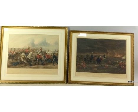 2 engravings by T Harris Charge of 16 lancers at the battle of Aliwal Jan 28 1846 commission to the colonel by Rudolph Ackerm