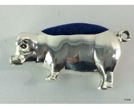 Silver and Pig Pin cushion