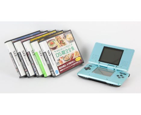 A Japanese Nintendo DS bundle (NTSC-J) - Nintendogs Best Friend Edition Teal DS Console + 5 games Includes: Nintendogs Shiba 