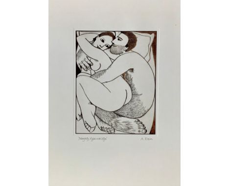 Anita Klein (Australian, b. 1960), ‘Naught Night with Nige’ etching on paper. Framed and glazed, signed and titled in pencil.