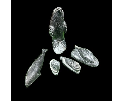 Inuit, small range of 20th Century carved sculptures, including seals, sealions and whale. Various sizes, most signed to base