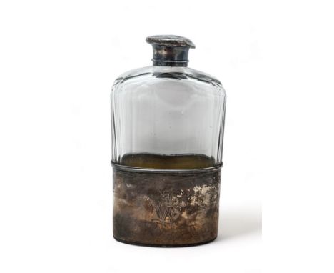 A Victorian silver and cut glass hip flask. Hallmarks for Jane Brownett &amp; Alexander JonesLondon 1879. 