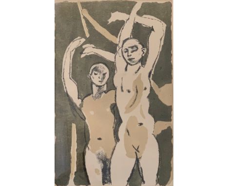 Keith Vaughan (British, 1912-1977), ‘Festival Dancers’ lithograph. Framed and glazed, unsigned. 70cm x 45cm. Frame measures 8