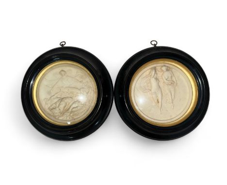 Pair of The Art Union of London Parian ware plaques, with May Morning by Edward M. Wyon (1831-1876) &amp; Fall of the Rebels 