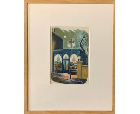 Eric Ravilious (British, 1903-1942), ‘Pharmaceutical Chemist’ lithograph. Framed and glazed. From the suite High Street, 24 l