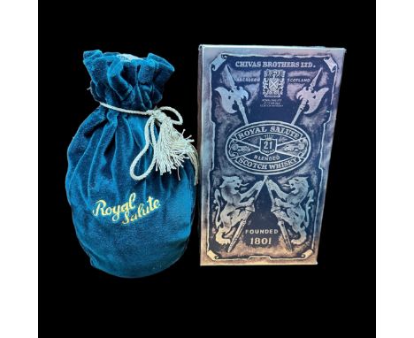Chivas - Royal Salute Blended Scotch Whiskey Presentation Bottle. A sealed unopened 75.7cl bottle, with cloth bag and origina